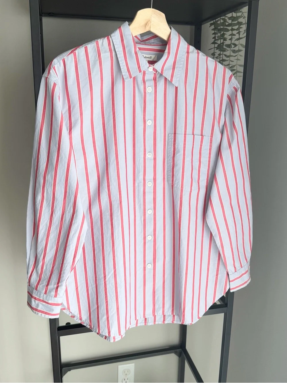 NWT Madewell The Easy Button Up Striped Shirt in Poplin - Picture 1 of 9